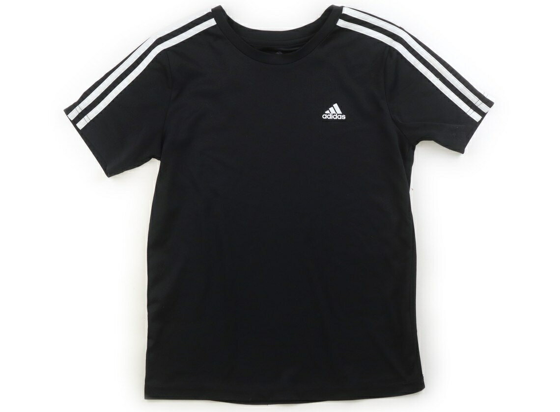 アディダス Adidas Tシャツ・カットソー 150 男の子 黒 子供服 ベビー服 キッズ アウトレット ユーズド 【中古】キッズ・ベビー・マタニティ