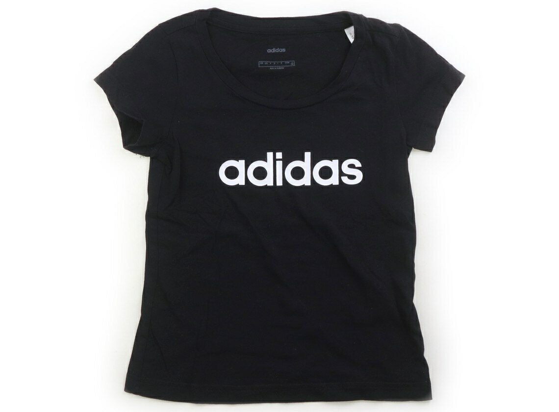 アディダス Adidas Tシャツ・カットソー 130 女の子 ブラック 子供服 ベビー服 キッズ アウトレット ユーズド 【中古】キッズ・ベビー・マタニティ