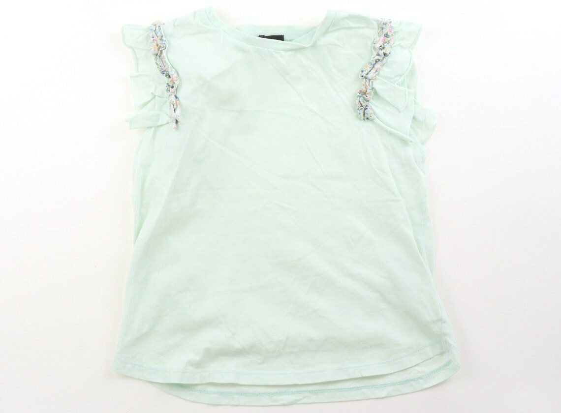 ユナイテッドアローズ UNITED ARROWS Tシャツ・カットソー 130 女の子 ミントグリーン、花柄のフリル 子供服 ベビー服 キッズ アウトレット ユーズド 【中古】キッズ・ベビー・マタニティ