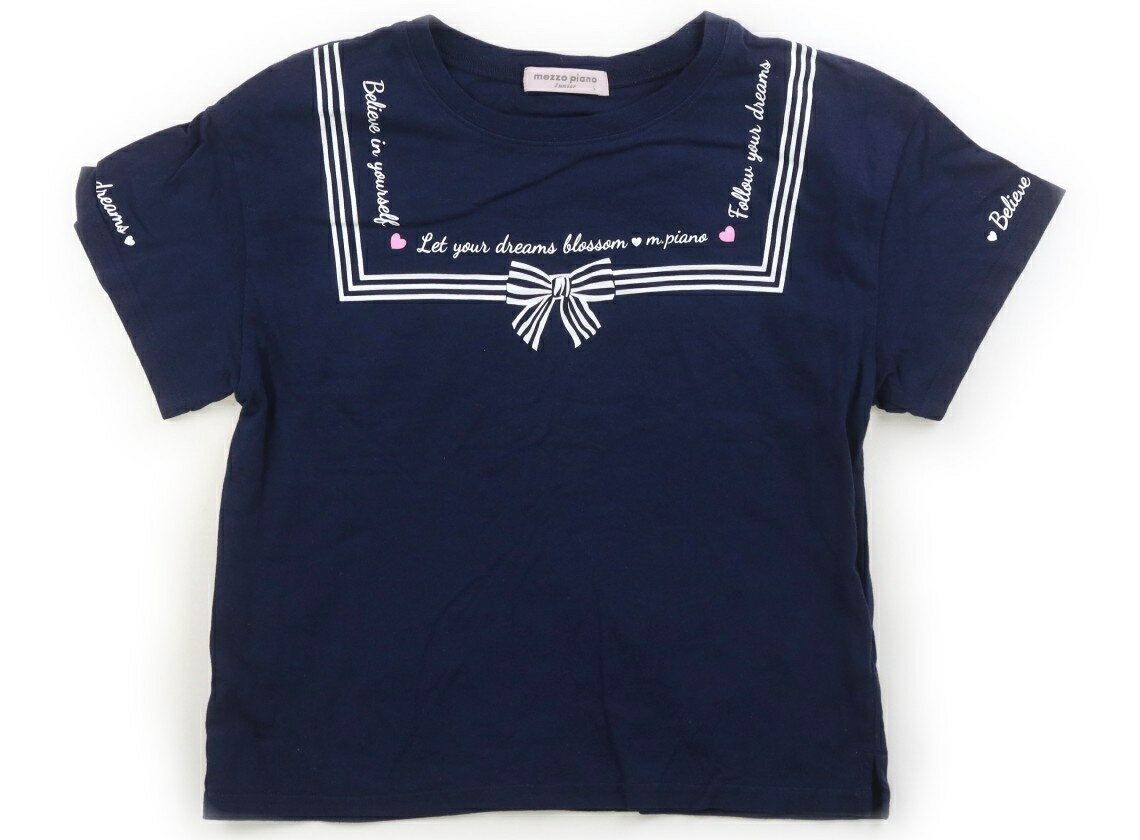 メゾピアノ mezzo piano Tシャツ・カットソー 160 女の子 ネイビー 子供服 ベビー服 キッズ アウトレット ユーズド 【中古】キッズ・ベビー・マタニティ