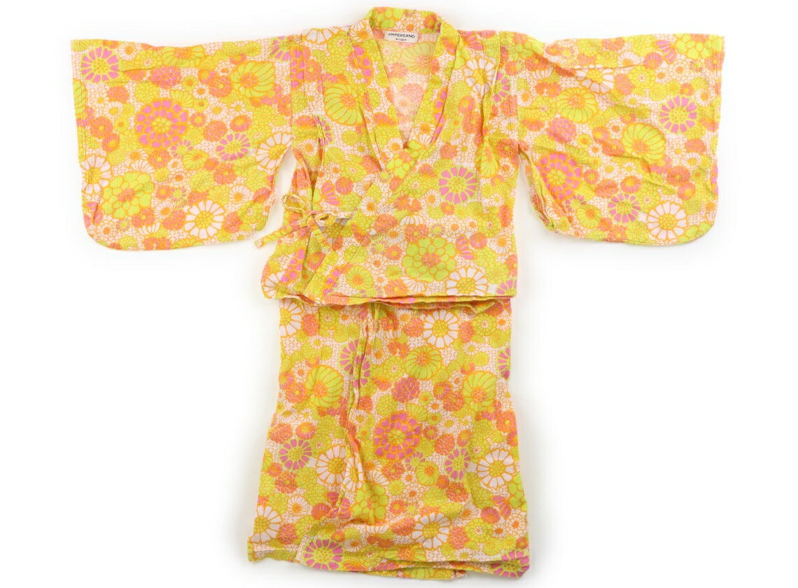 Jinbei （Girls） - アンパサンド ampersand 浴衣・甚平・季節のイベント 110 女の子 花柄イエローピンクオレンジ 子供服 ベビー服 キッズ アウトレット ユーズド 【中古】キッズ・ベビー・マタニティ