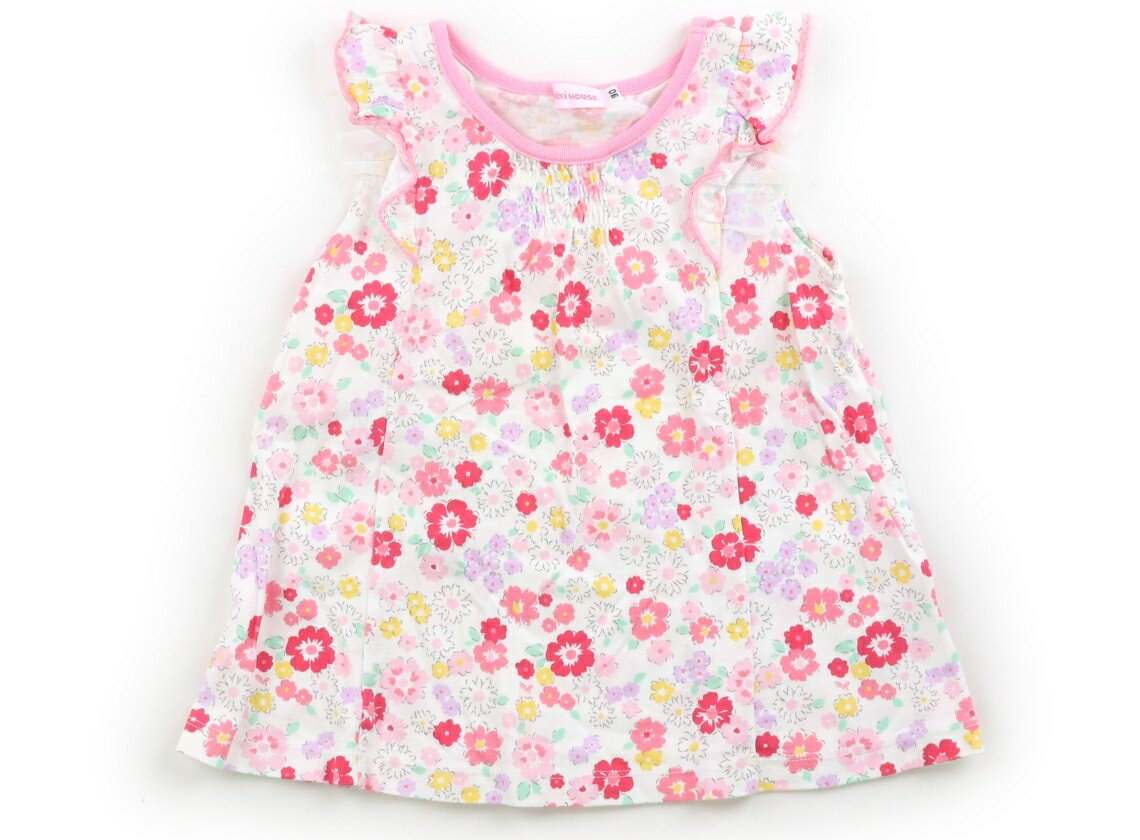 ミキハウス miki HOUSE タンクトップ・キャミソール 90 女の子 ピンク花柄 子供服 ベビー服 キッズ アウトレット ユーズド 【中古】キッズ・ベビー・マタニティ