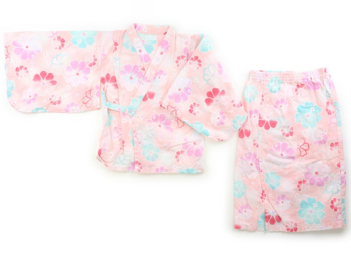 Jinbei （Girls） - コンビミニ Combimini 浴衣・甚平・季節のイベント 110 女の子 ピンク・お花 子供服 ベビー服 キッズ アウトレット ユーズド 【中古】キッズ・ベビー・マタニティ
