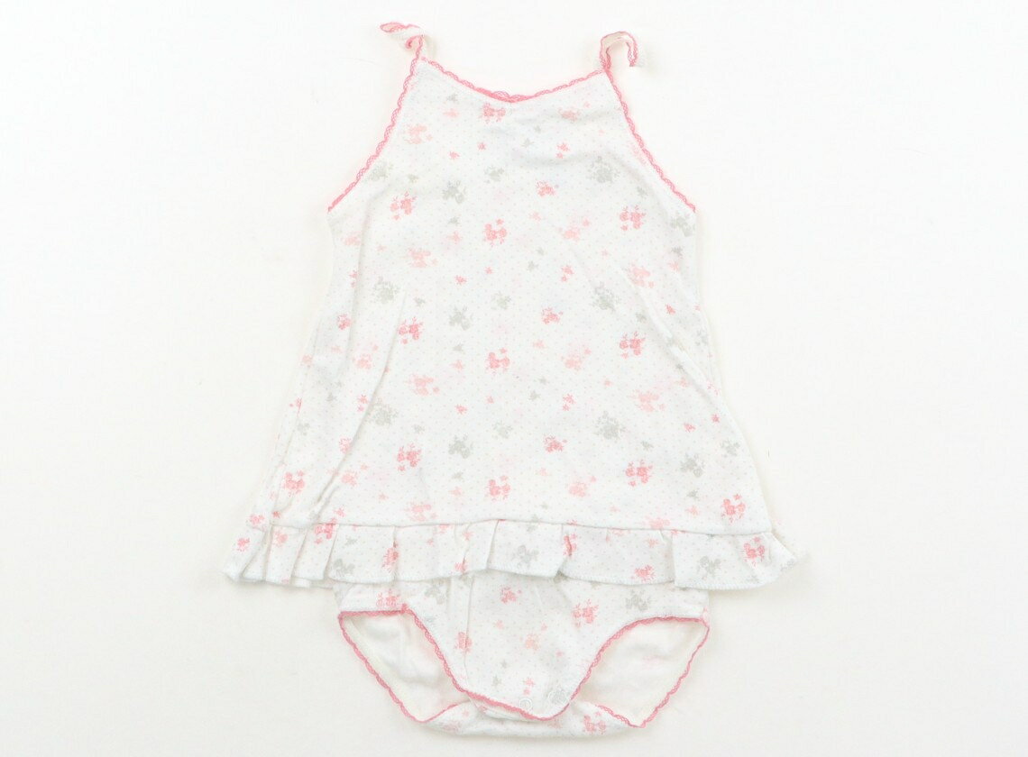 プチバトー PETIT BATEAU ロンパース 80 女の子 白、ピンク、花柄 子供服 ベビー服 キッズ アウトレット ユーズド 【中古】キッズ・ベビー・マタニティ