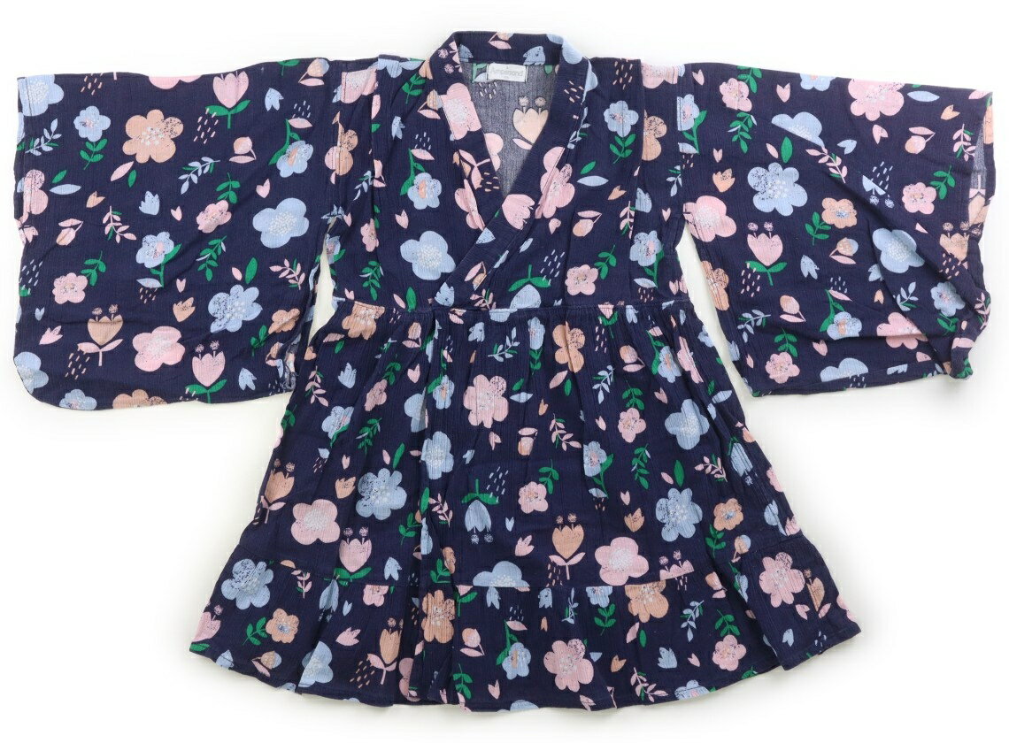 Jinbei （Girls） - アンパサンド ampersand 浴衣・甚平・季節のイベント 120 女の子 花柄ネイビー 子供服 ベビー服 キッズ アウトレット ユーズド 【中古】キッズ・ベビー・マタニティ