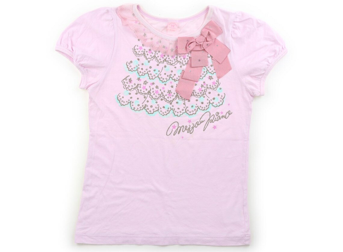 メゾピアノ mezzo piano Tシャツ・カットソー 160 女の子 ピンク、リボン、金・ブルーの絵柄 子供服 ベビー服 キッズ アウトレット ユーズド 【中古】キッズ・ベビー・マタニティ