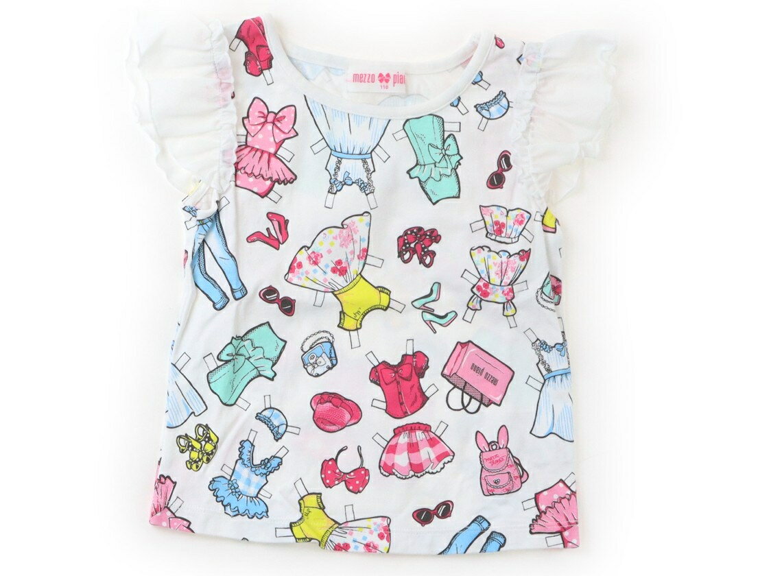 メゾピアノ mezzo piano Tシャツ・カットソー 110 女の子 洋服柄ホワイト 子供服 ベビー服 キッズ アウトレット ユーズド 【中古】キッズ・ベビー・マタニティ