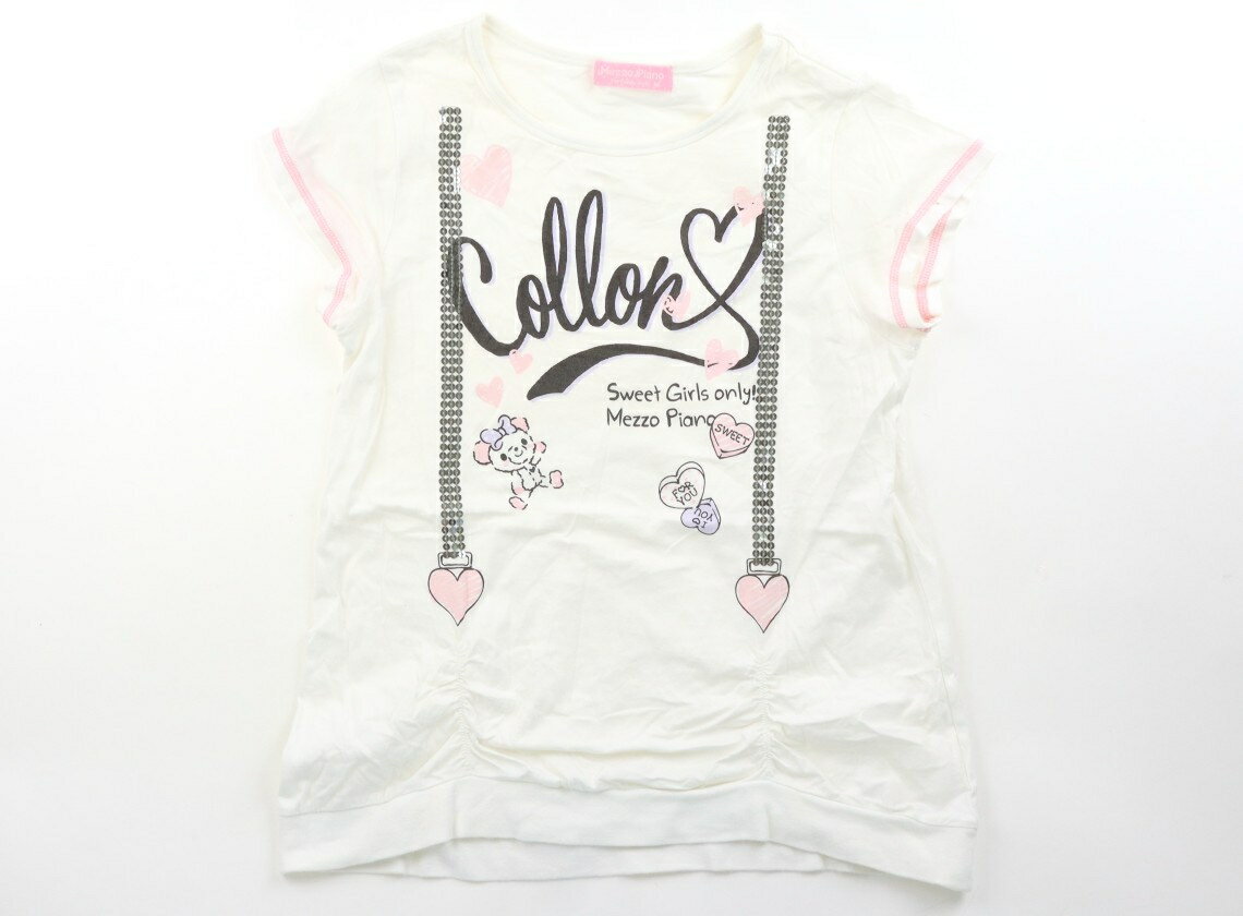 メゾピアノ mezzo piano Tシャツ・カットソー 150 女の子 オフホワイト・スパンコール 子供服 ベビー服 キッズ アウトレット ユーズド 【中古】キッズ・ベビー・マタニティ