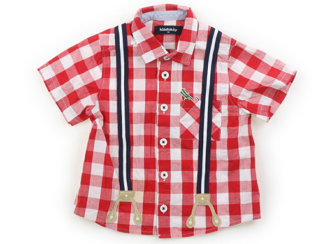 Rakuten - クレードスコープ kladskap シャツ・ブラウス 90 男の子 赤白チェック、ネイビー、ワニ 子供服 ベビー服 キッズ アウトレット ユーズド 【中古】キッズ・ベビー・マタニティ