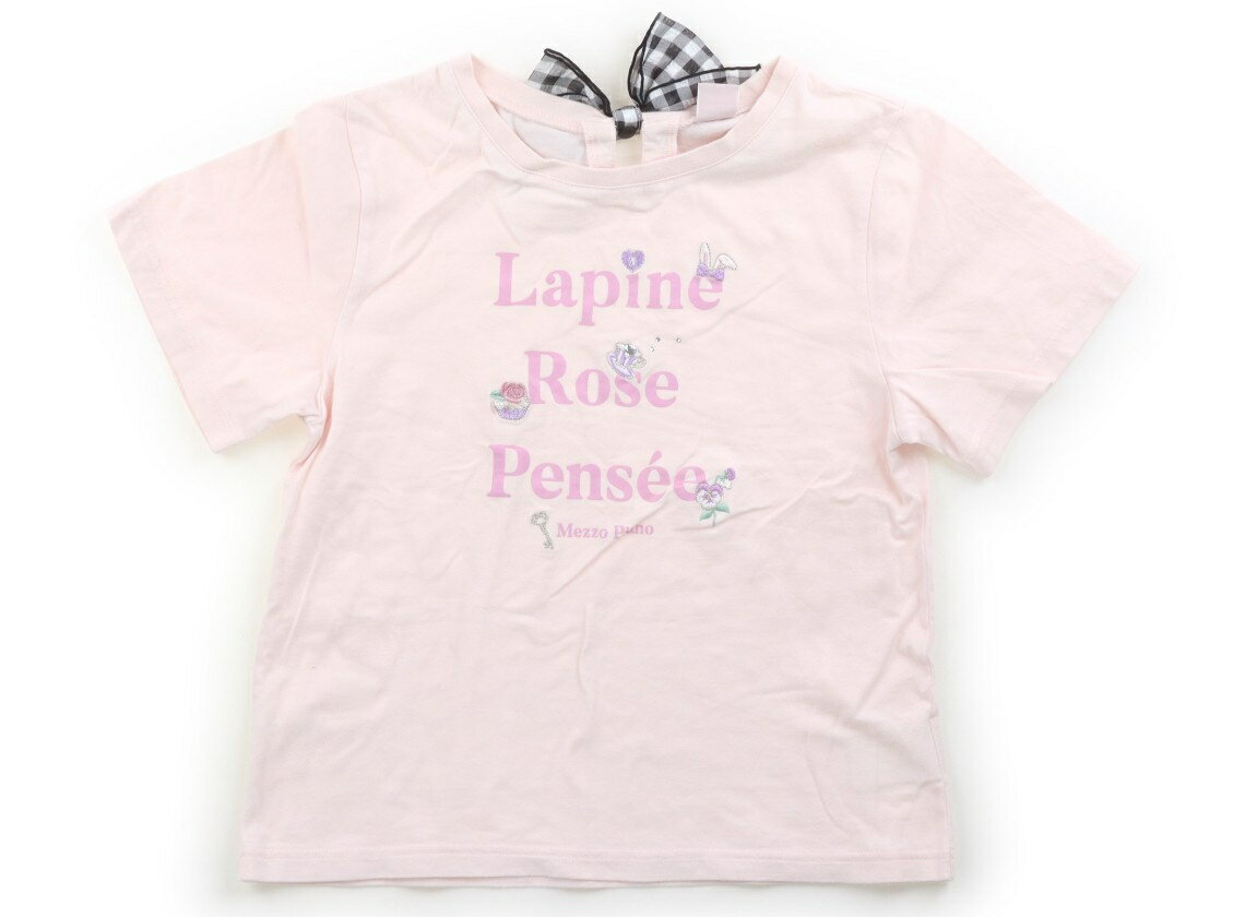 メゾピアノ mezzo piano Tシャツ・カットソー 140 女の子 ピンク、ラインストーン 子供服 ベビー服 キッズ アウトレット ユーズド 【中古】キッズ・ベビー・マタニティ