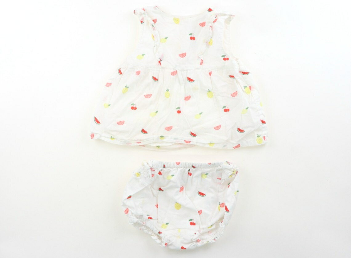 ジャニー＆ジャック Janie & Jack 上下セット 80 女の子 オフ・スイカ・レモン総柄 子供服 ベビー服 キッズ アウトレット ユーズド 【中古】キッズ・ベビー・マタニティ