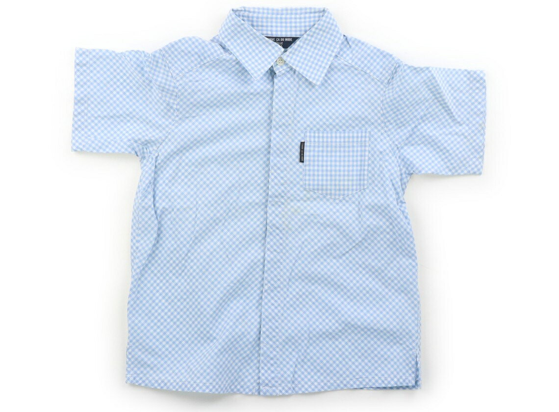コムサデモード COMME CA DU MODE シャツ・ブラウス 120 男の子 水色・白・チェック柄 子供服 ベビー服 キッズ アウトレット ユーズド 【中古】キッズ・ベビー・マタニティ