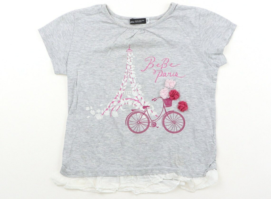 Rakuten - べべ BeBe Tシャツ・カットソー 130 女の子 グレー 子供服 ベビー服 キッズ アウトレット ユーズド 【中古】キッズ・ベビー・マタニティ