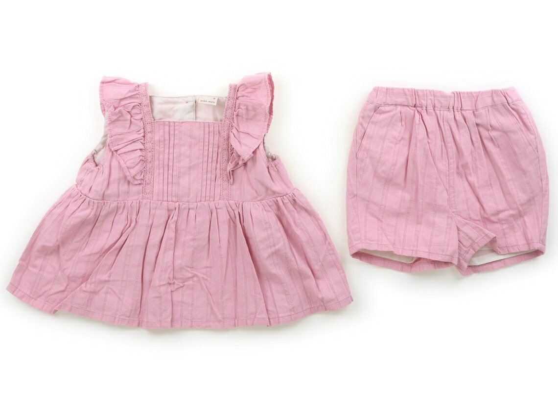プティマイン petit main 上下セット 80 女の子 くすみパープル系 子供服 ベビー服 キッズ アウトレット ユーズド キッズ・ベビー・マタニティ