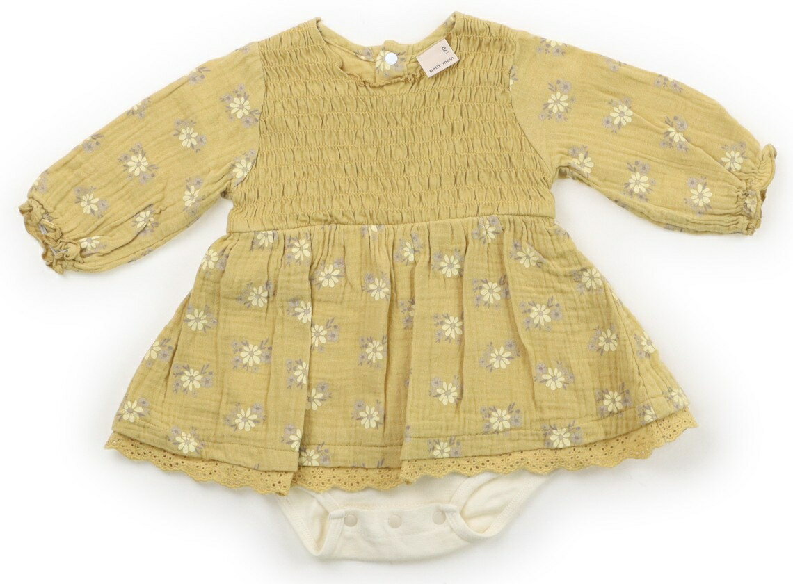 Rakuten - プティマイン petit main ワンピース 70 女の子 くすみイエロー花柄 子供服 ベビー服 キッズ アウトレット ユーズド 【中古】キッズ・ベビー・マタニティ
