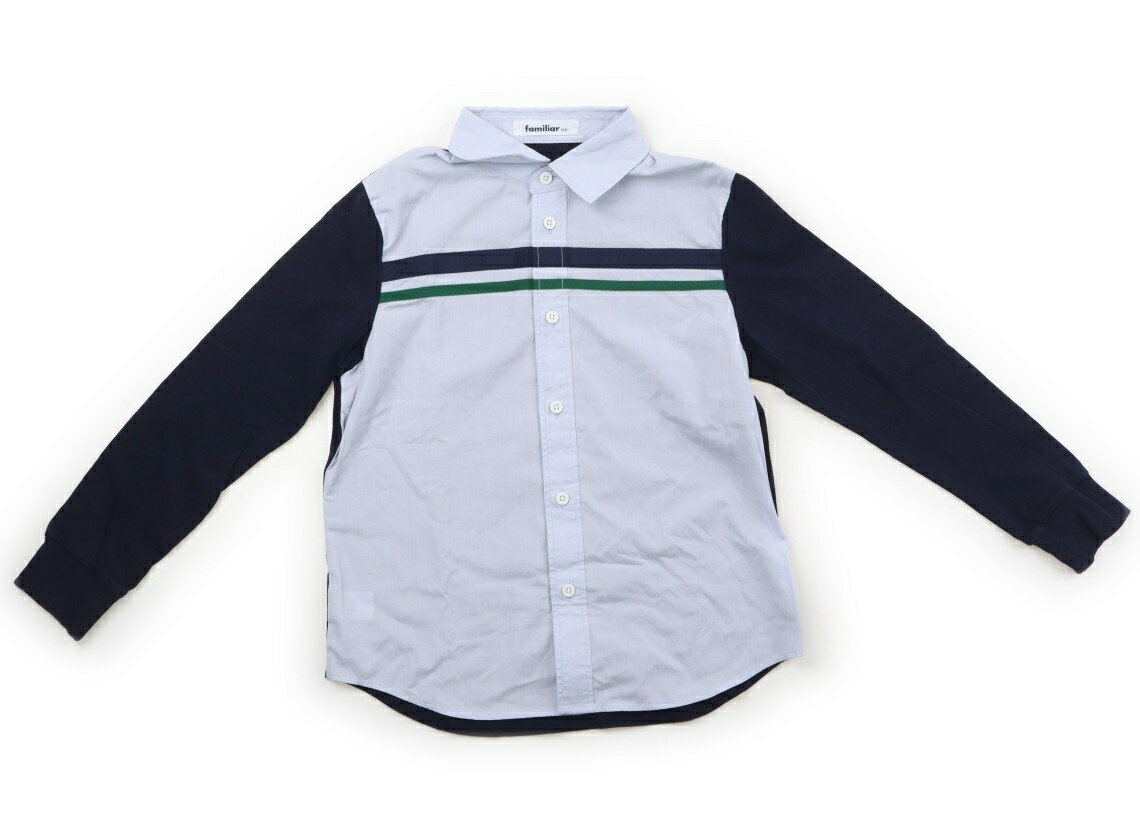 ファミリア familiar シャツ・ブラウス 140 男の子 ブルーネイビー 子供服 ベビー服 キッズ アウトレット ユーズド 【中古】キッズ・ベビー・マタニティ
