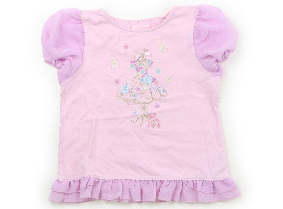 メゾピアノ mezzo piano Tシャツ・カットソー 120 女の子 ピンク・パープル 子供服 ベビー服 キッズ アウトレット ユーズド 【中古】キッズ・ベビー・マタニティ