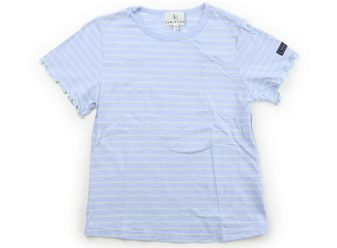 組曲 Kumikyoku Tシャツ・カットソー 140 女の子 ライトブルー、ミントグリーン、フリル、ボーダー 子供服 ベビー服 キッズ アウトレット ユーズド 【中古】キッズ・ベビー・マタニティ