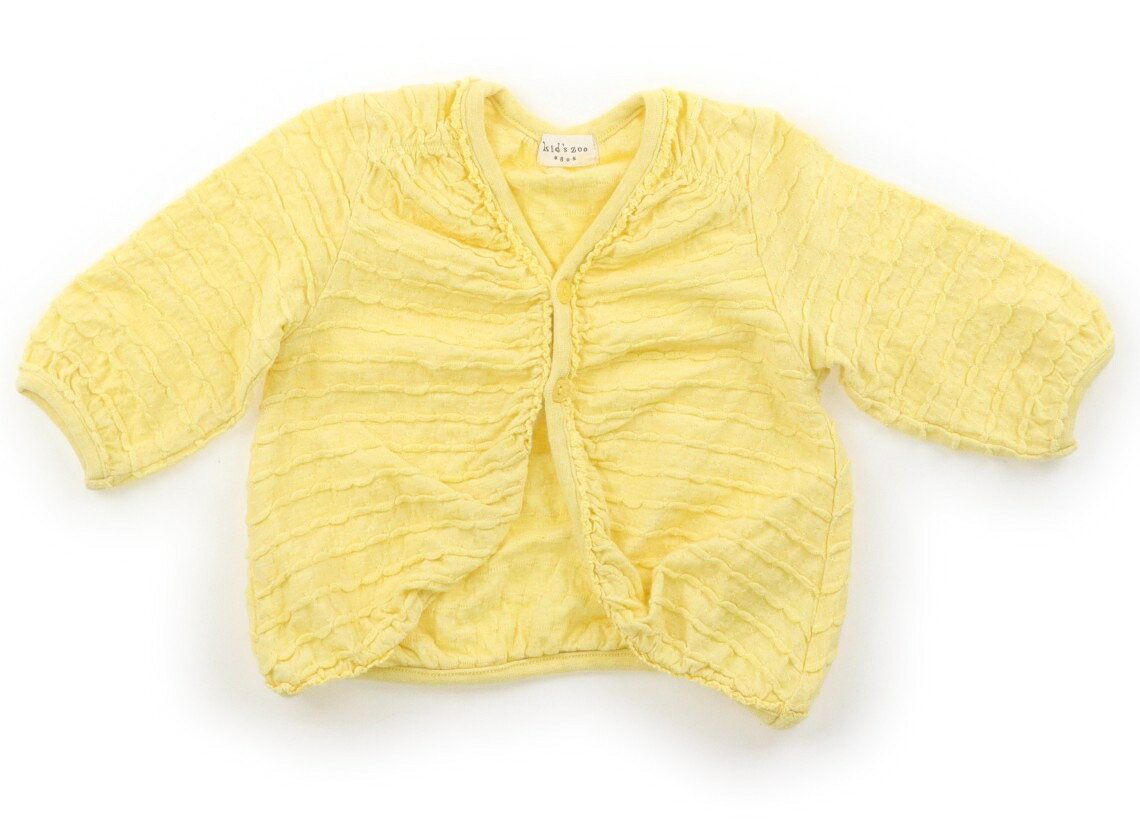 キッズズー Kids Zoo カーディガン 80 女の子 イエロー・フリルボーダー 子供服 ベ...