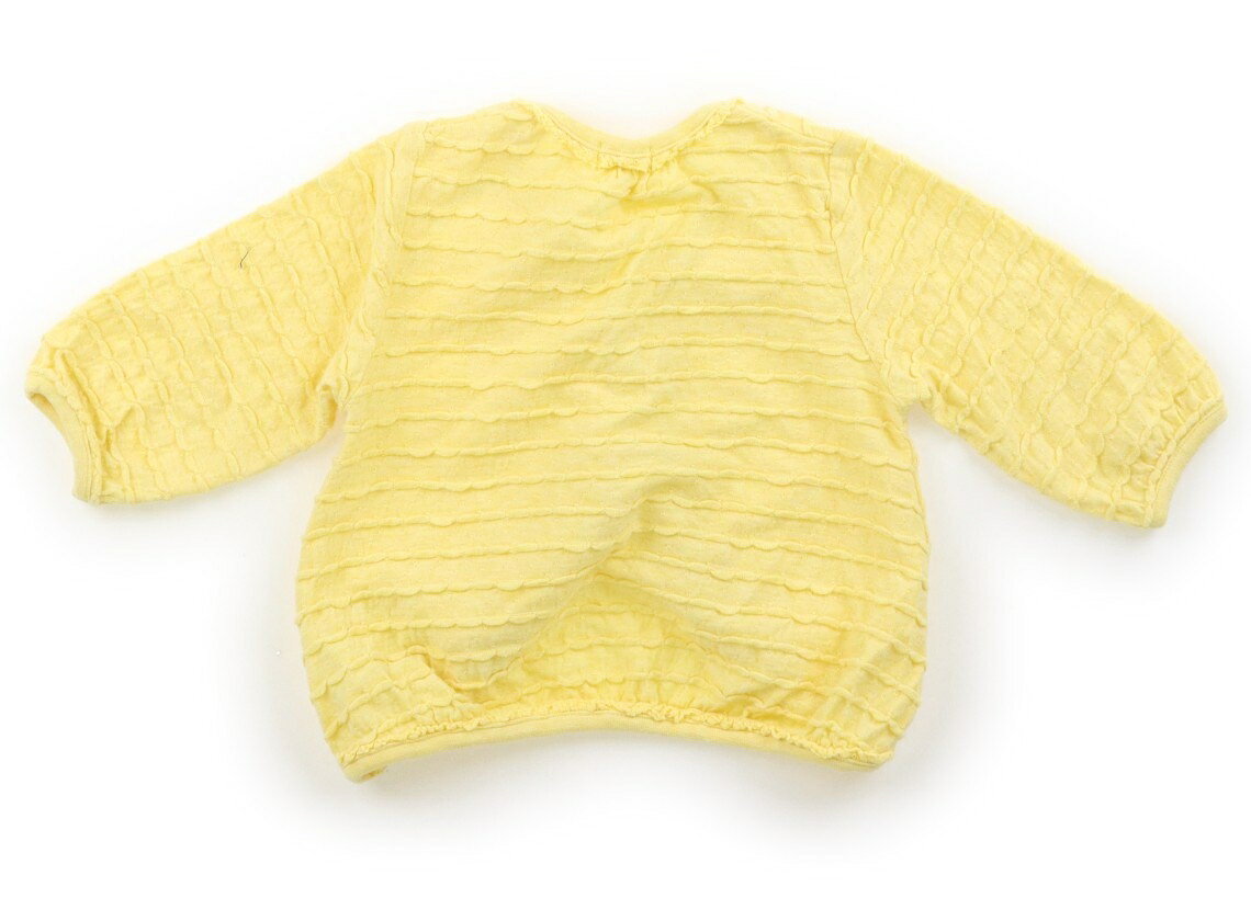 キッズズー Kids Zoo カーディガン 80 女の子 イエロー・フリルボーダー 子供服 ベ...