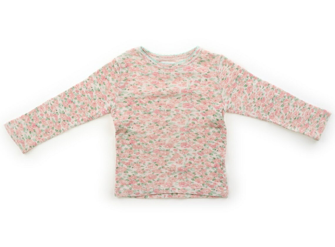 モンミミ monmimi Tシャツ・カットソー 90 女の子 花柄ピンクホワイトグリーン 子供服 ベビー服 キッズ アウトレット ユーズド 【中古】キッズ・ベビー・マタニティ