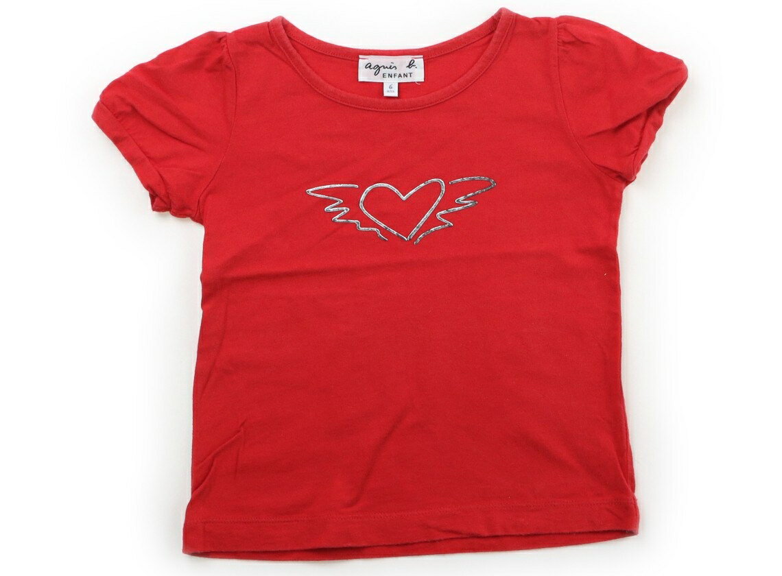 アニエスベー agnes.b Tシャツ・カットソー 110 女の子 赤、ハート 子供服 ベビー服 キッズ アウトレット ユーズド 【中古】キッズ・ベビー・マタニティ