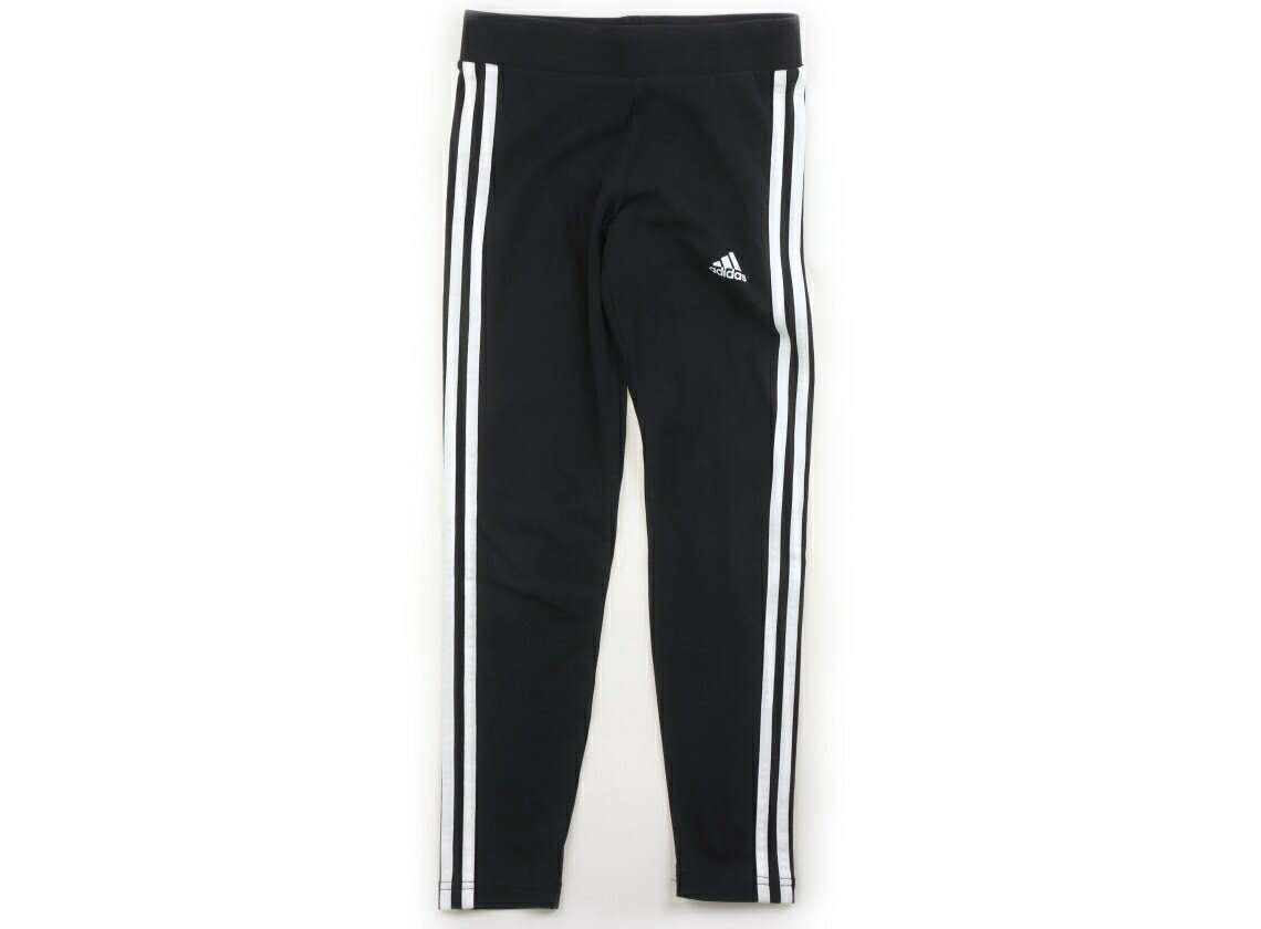 アディダス Adidas レギンス 140 女の子 黒白 子供服 ベビー服 キッズ アウトレット ユーズド 【中古】キッズ・ベビー・マタニティ