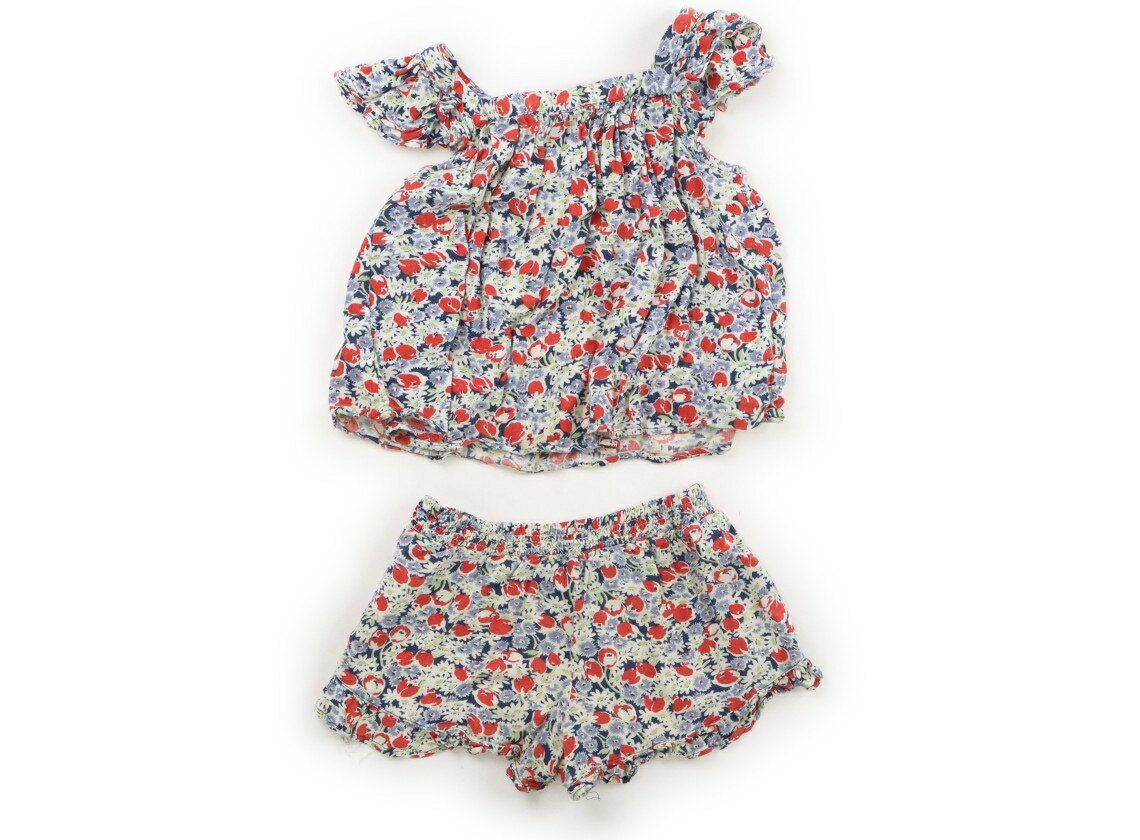 ポロラルフローレン POLO RALPH LAUREN 上下セット 100 女の子 ネイビー・レッド花柄 子供服 ベビー服 キッズ アウトレット ユーズド 【中古】キッズ・ベビー・マタニティ