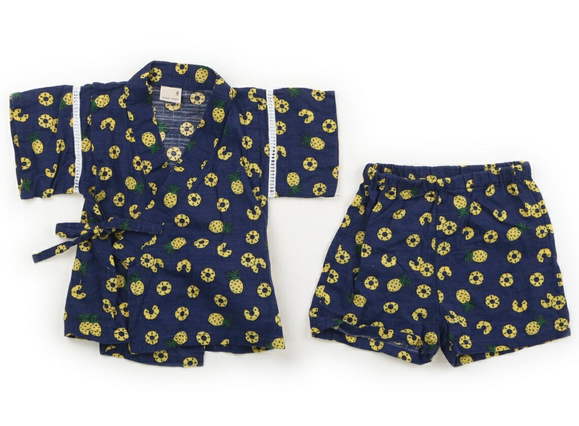 Jinbei （Summer Wear） - プティマイン petit main 浴衣・甚平・季節のイベント 80 男の子 紺・パイン柄 子供服 ベビー服 キッズ アウトレット ユーズド 【中古】キッズ・ベビー・マタニティ
