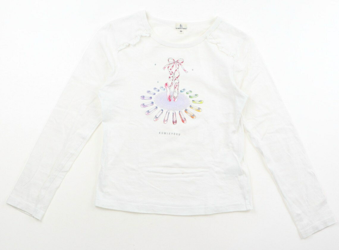 組曲 Kumikyoku Tシャツ・カットソー 140 女の子 ホワイト 子供服 ベビー服 キッズ アウトレット ユーズド 【中古】キッズ・ベビー・マタニティ