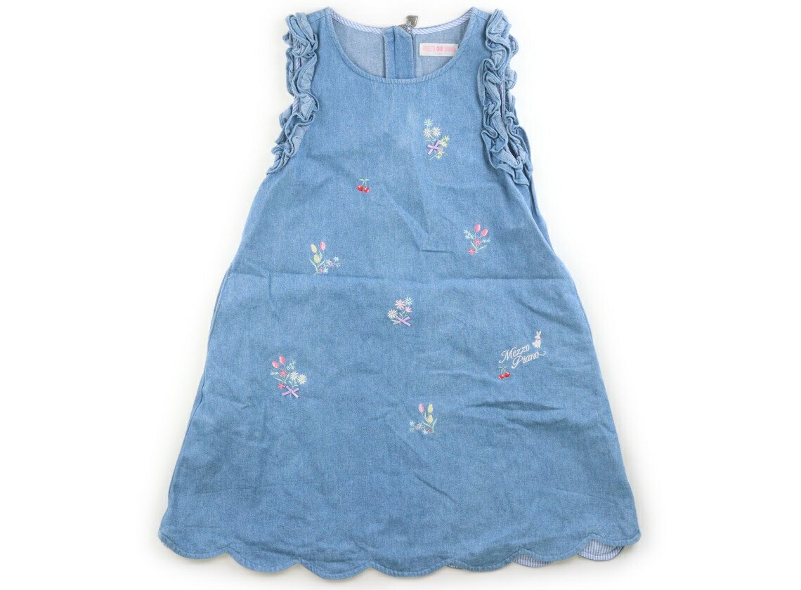 Rakuten - メゾピアノ mezzo piano ワンピース 140 女の子 ライトブルー、フリル 子供服 ベビー服 キッズ アウトレット ユーズド 【中古】キッズ・ベビー・マタニティ
