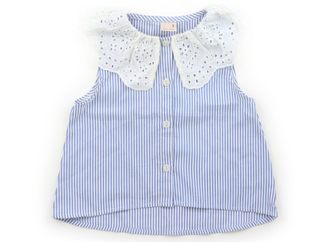 プティマイン petit main シャツ・ブラウス 80 女の子 青ストライプ、レス 子供服 ベビー服 キッズ アウトレット ユーズド 【中古】キッズ・ベビー・マタニティ