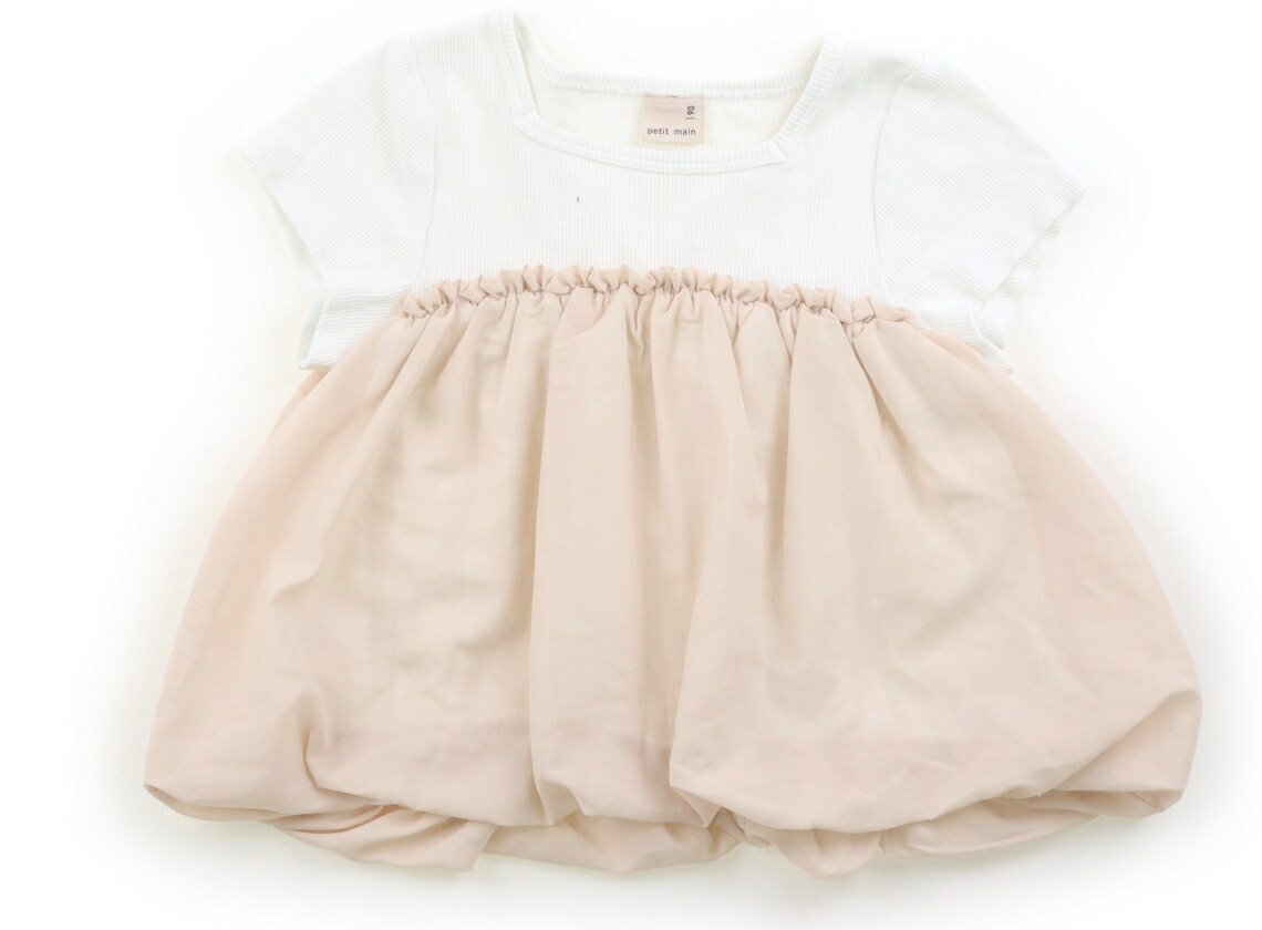 Rakuten - プティマイン petit main チュニック 90 女の子 白・ピンクベージュ 子供服 ベビー服 キッズ アウトレット ユーズド 【中古】キッズ・ベビー・マタニティ