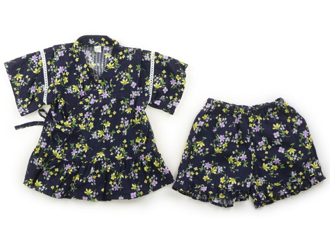 Jinbei （Summer Wear） - アプレレクール apres les cours 浴衣・甚平・季節のイベント 100 女の子 ネイビー・花柄 子供服 ベビー服 キッズ アウトレット ユーズド 【中古】キッズ・ベビー・マタニティ