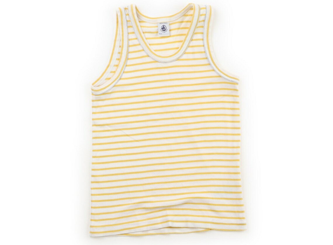 Petit Bateau Tank Top/Camisole, Size 120, Girls, Yellow/Off-Striped, Children's Clothing, Baby Clothes, Kids, Outlet, Used [Pre-owned] Kids, Baby, Maternity