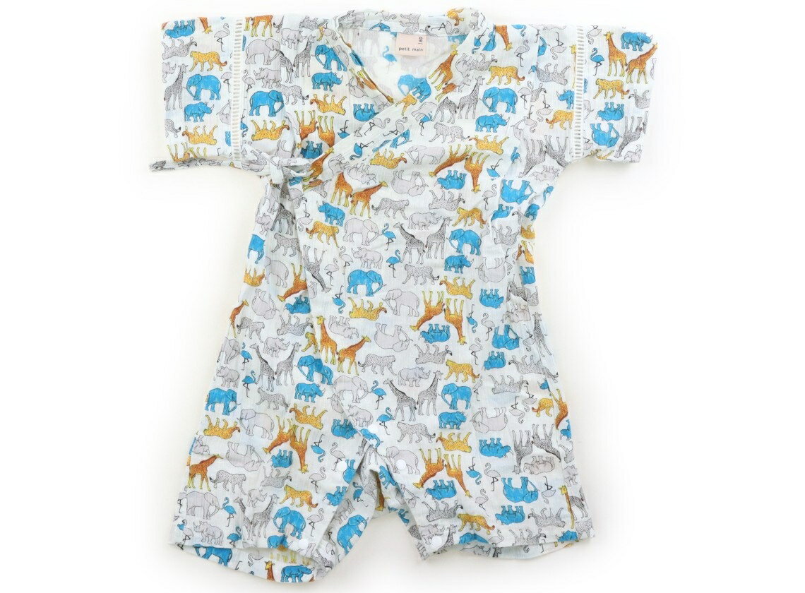 Jinbei （Summer Wear） - プティマイン petit main 浴衣・甚平・季節のイベント 80 男の子 白・アニマル 子供服 ベビー服 キッズ アウトレット ユーズド 【中古】キッズ・ベビー・マタニティ
