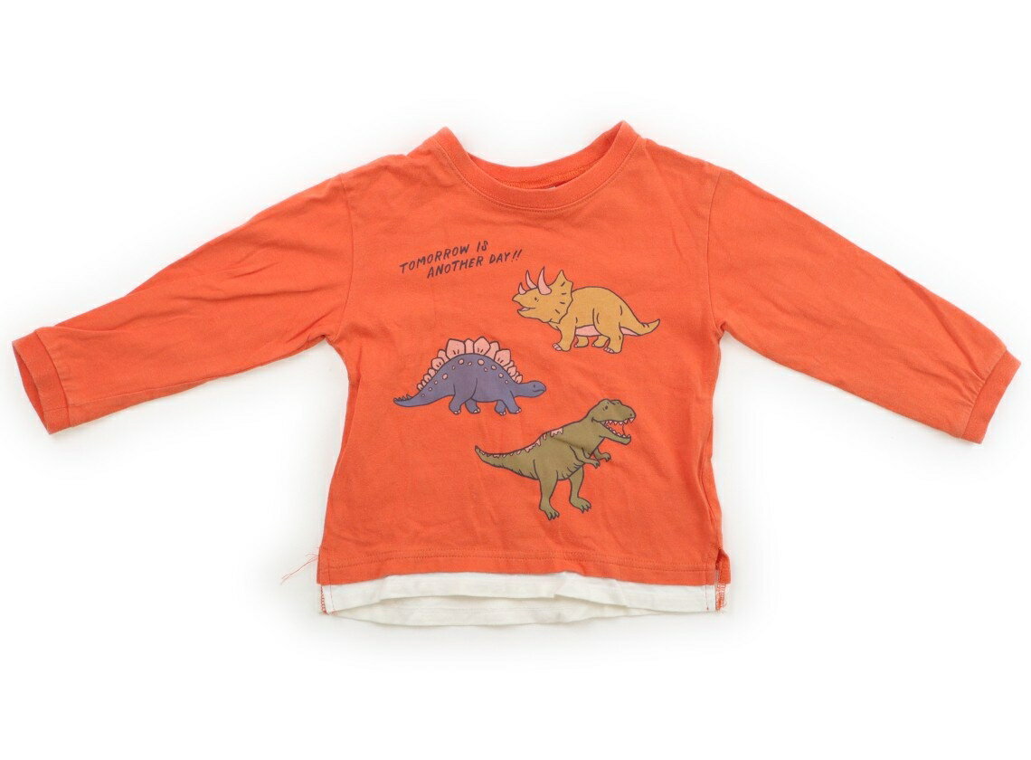 Rakuten - プティマイン petit main Tシャツ・カットソー 110 男の子 オレンジ、恐竜 子供服 ベビー服 キッズ アウトレット ユーズド 【中古】キッズ・ベビー・マタニティ