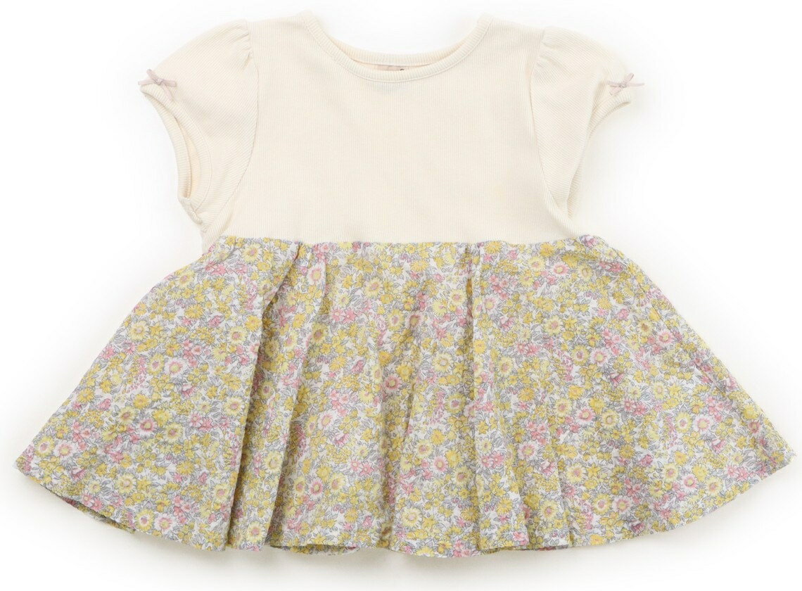 プティマイン petit main チュニック 100 女の子 クリーム・イエロー花柄 子供服 ベビー服 キッズ アウトレット ユーズド 【中古】キッズ・ベビー・マタニティ