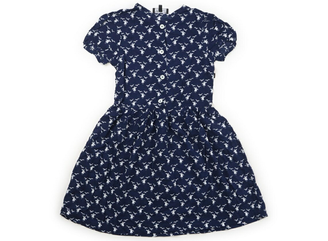 アニエスベー agnes.b ワンピース 120 女の子 人鳥ネイビー 子供服 ベビー服 キッズ アウトレット ユーズド 【中古】キッズ・ベビー・マタニティ