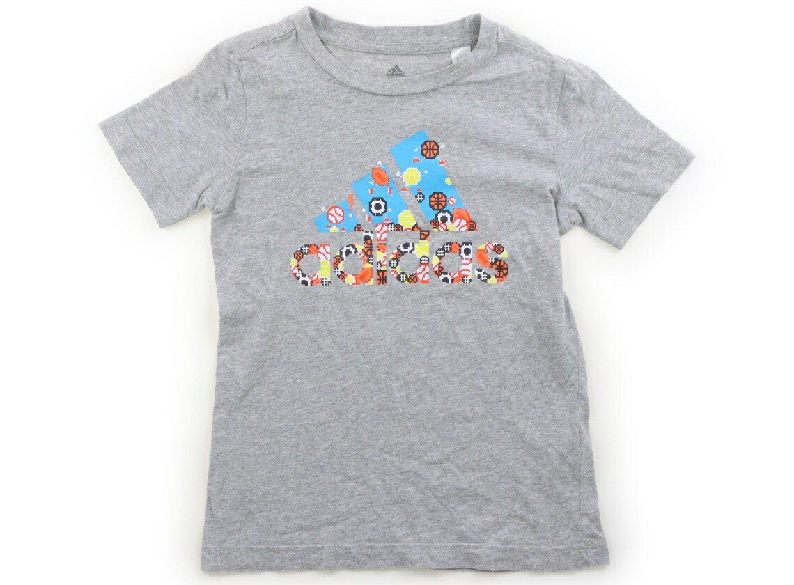 アディダス Adidas Tシャツ・カットソー 120 男の子 グレー 子供服 ベビー服 キッズ アウトレット ユーズド 【中古】キッズ・ベビー・マタニティ