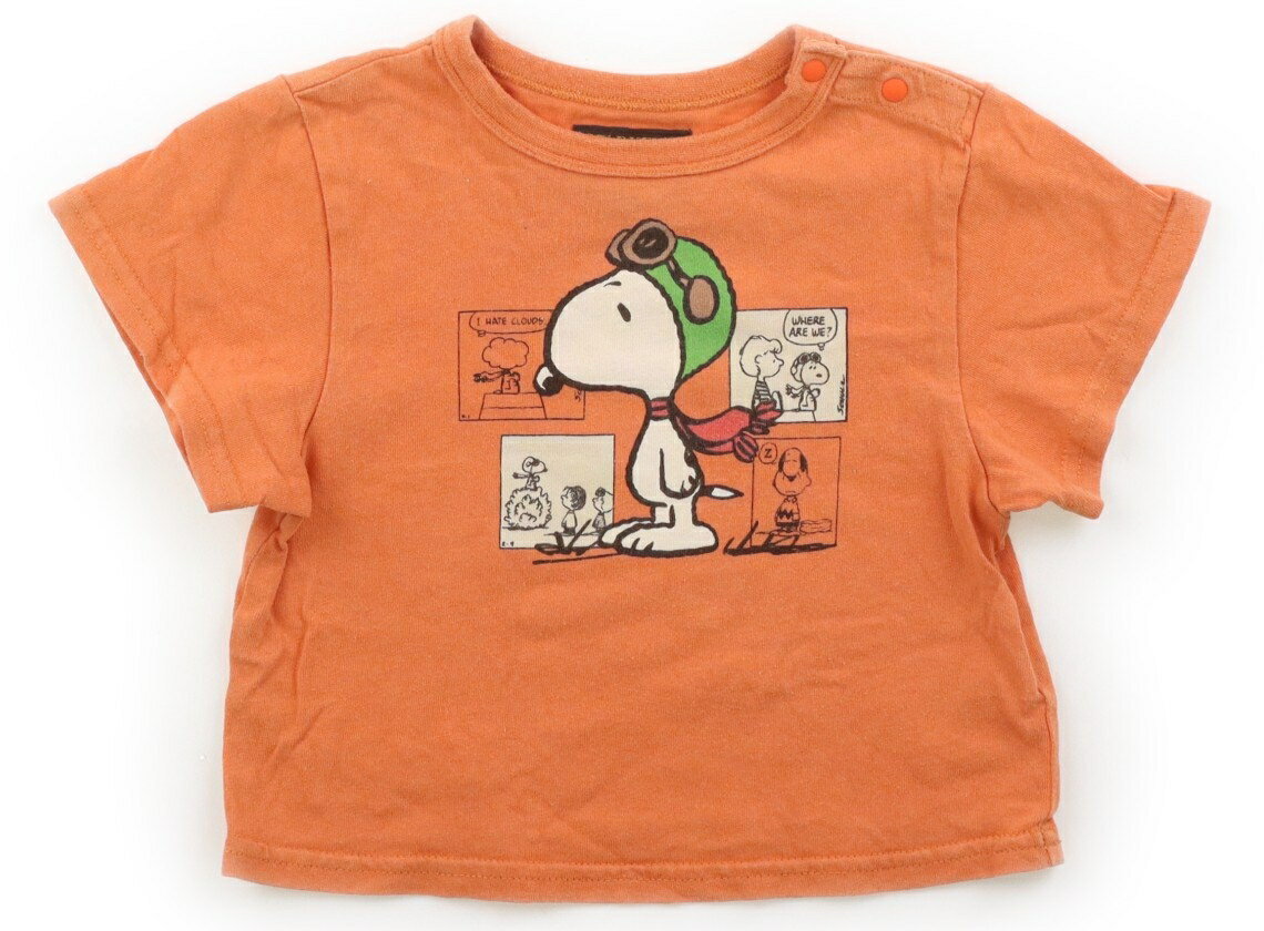 マーキーズ Markey's Tシャツ・カットソー 80 男の子 オレンジ、スヌーピー 子供服 ベビー服 キッズ アウトレット ユーズド 【中古】キッズ・ベビー・マタニティ