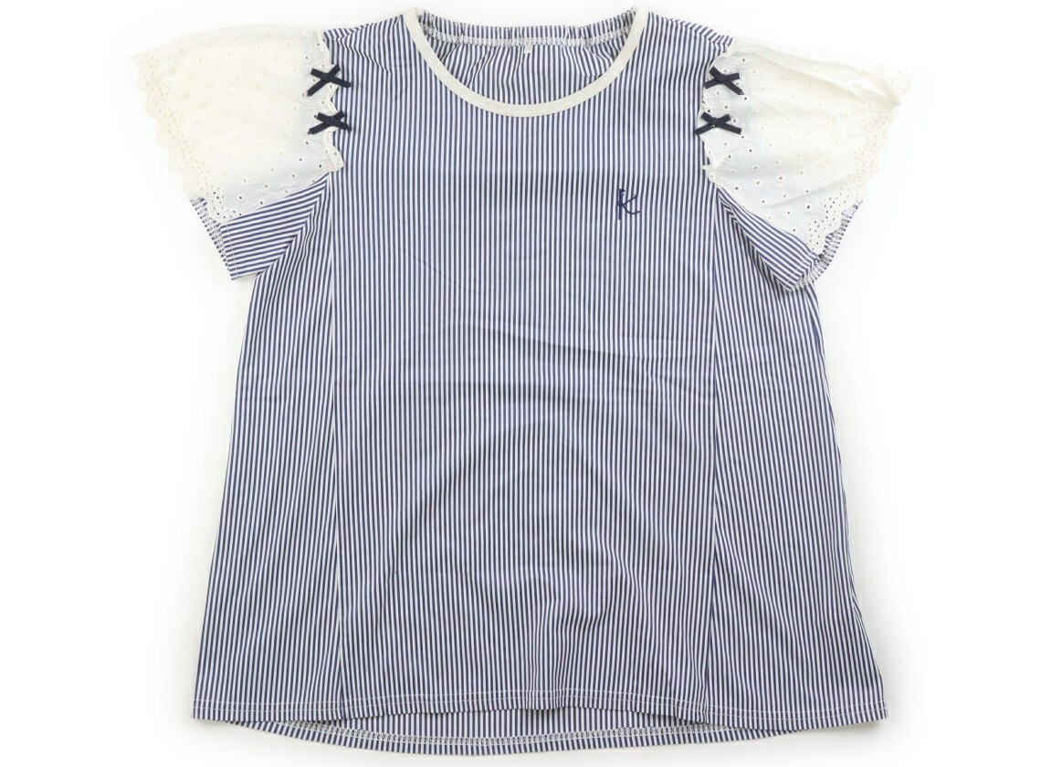 組曲 Kumikyoku Tシャツ・カットソー 160 女の子 ネイビー・ストライプ 子供服 ベビー服 キッズ アウトレット ユーズド 【中古】キッズ・ベビー・マタニティ