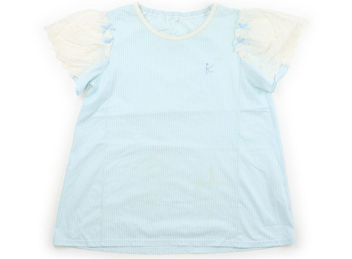 組曲 Kumikyoku Tシャツ・カットソー 160 女の子 水色・ストライプ 子供服 ベビー服 キッズ アウトレット ユーズド 【中古】キッズ・ベビー・マタニティ