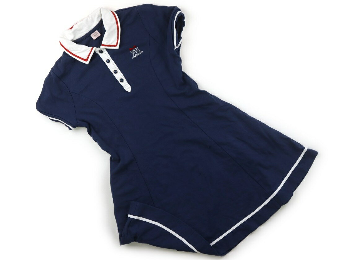 メゾピアノ mezzo piano ワンピース 140 女の子 ネイビー、白、赤 子供服 ベビー服 キッズ アウトレット ユーズド 【中古】キッズ・ベビー・マタニティ