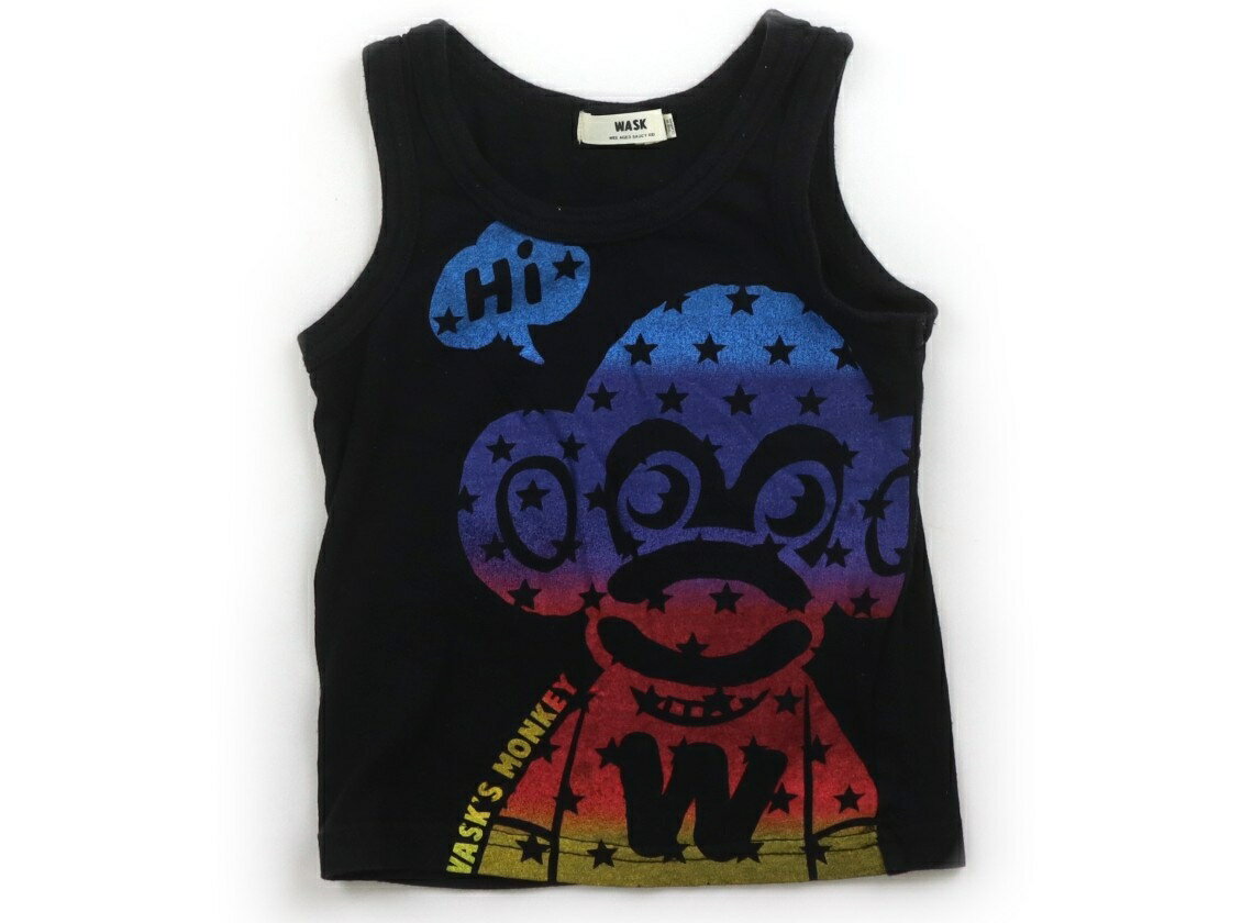 WASK Tank Top/Camisole, Size 100, Boys, Black/Blue/Star Monkey, Children's Clothing, Baby Clothes, Kids, Outlet, Used [Pre-owned] Kids, Baby, Maternity