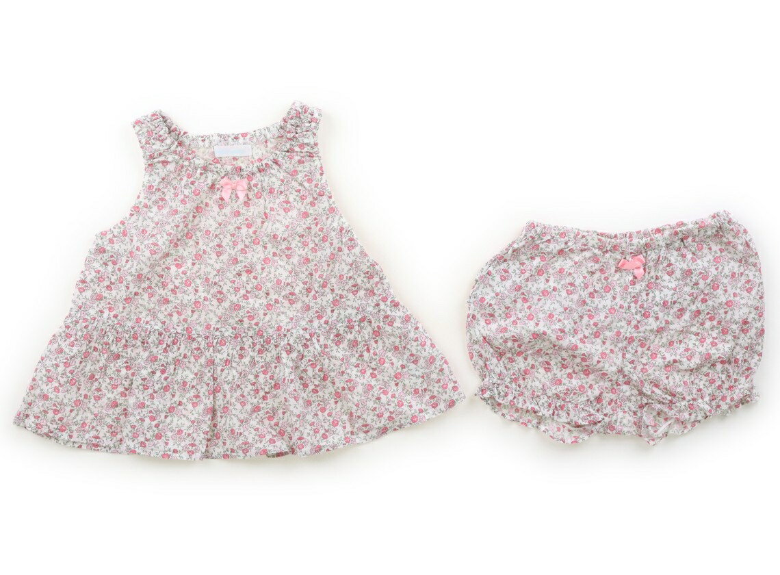 べべ BeBe 上下セット 70 女の子 白、ピンク 子供服 ベビー服 キッズ アウトレット ユーズド 【中古】キッズ・ベビー・マタニティ