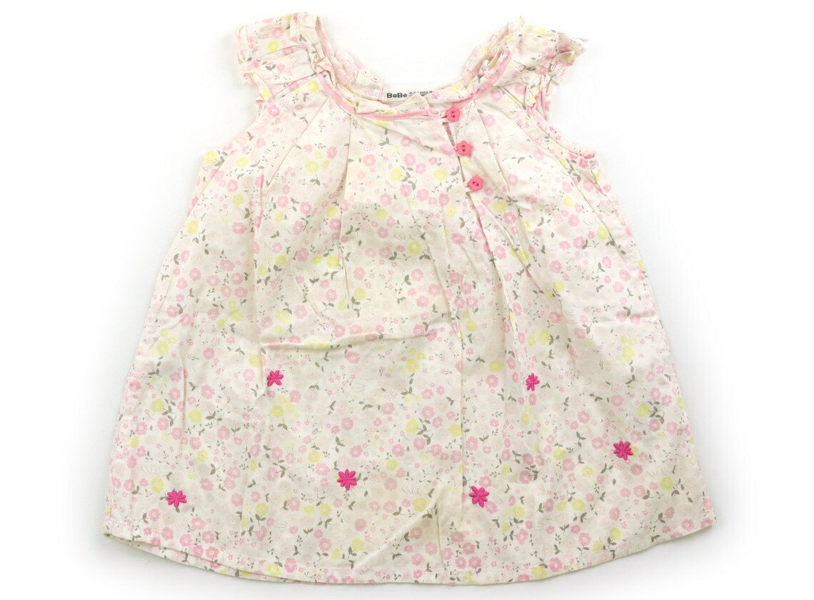 べべ BeBe ワンピース 80 女の子 オフ・ピンク・レモン花柄 子供服 ベビー服 キッズ アウトレット ユーズド 【中古】キッズ・ベビー・マタニティ