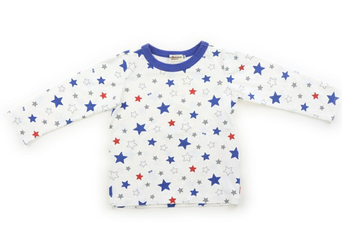 ホットビスケッツ Hot Biscuits Tシャツ・カットソー 100 男の子 ホワイト・星柄 子供服 ベビー服 キッズ アウトレット ユーズド 【中古】キッズ・ベビー・マタニティ