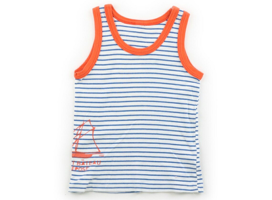 쁘띠 바토 PETIT BATEAU 탱크 탑 캐미솔 90 소년 감색 테두리, 오렌지 아동복 아기 옷 키즈 아울렛 유즈드 [중고] 키즈 아기 출산