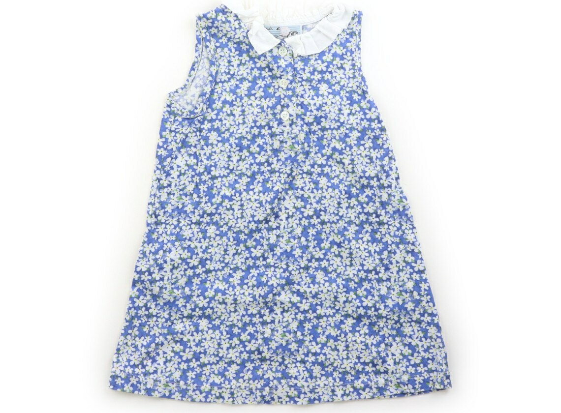 アニエスベー agnes.b ワンピース 90 女の子 白・ブルー系花柄 子供服 ベビー服 キッズ アウトレット ユーズド 【中古】キッズ・ベビー・マタニティ